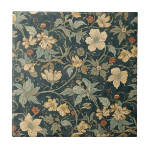 William Morris vintage Floral Art Nouveau Pattern Tile