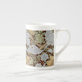 William Morris Vintage Floral Flower White Red Bone China Mug