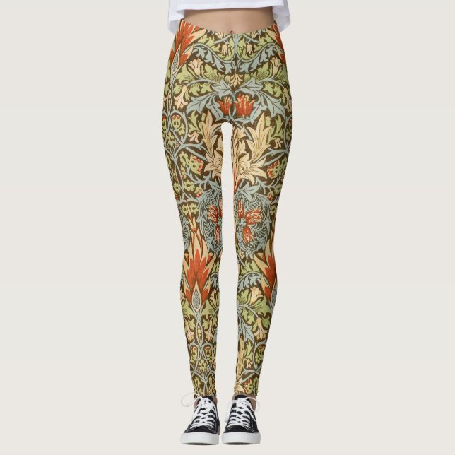 William Morris Vintage Floral Pattern Leggings (Front)