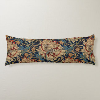 William Morris Vintage Floral Pattern Red Blue Body Cushion