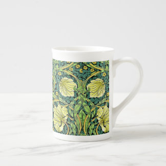 William Morris Vintage Floral Pattern Yellow Green Bone China Mug