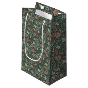 William Morris Vintage Floral Pink Green Compton Small Gift Bag