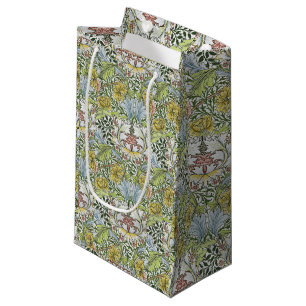 William Morris Vintage Floral Pink Green Myrtle Small Gift Bag
