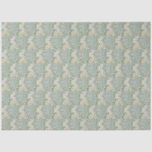 William Morris Vintage Floral Yellow Blue Garden Tissue Paper