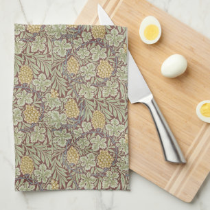 William Morris Vintage Floral Yellow Green Vine Tea Towel
