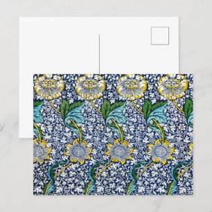 William Morris - Vintage Flowers & leaves Pattern Postcard