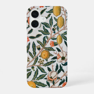 William Morris Vintage Fruit Pomegranate White iPhone 16 Case