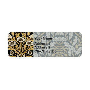 William Morris Vintage Gold Black Oak Pattern