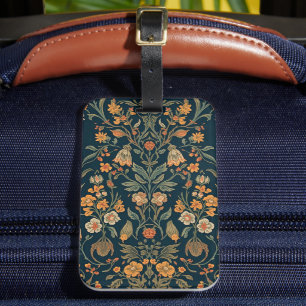 William Morris vintage Honeysuckle Floral Pattern Luggage Tag