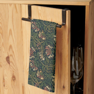 William Morris vintage Honeysuckle Floral pattern Tea Towel