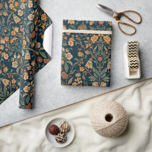 William Morris vintage Honeysuckle Floral Pattern Wrapping Paper
