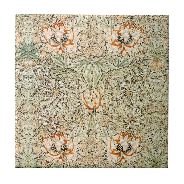 William*Morris Vintage Honeysuckle Floral Tile (Front)