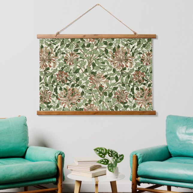 William Morris Vintage Honeysuckle Pattern Hanging Tapestry (Living Room)
