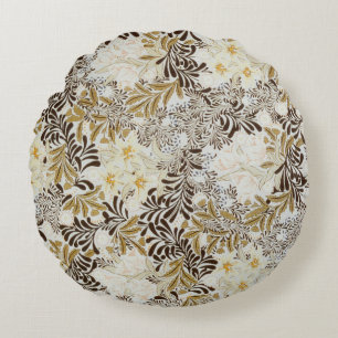 William Morris Vintage Hyacinth Floral Art Nouveau Round Cushion