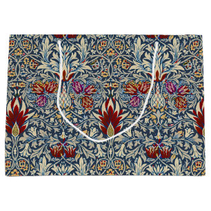 William Morris Vintage Indigo Floral Pattern Large Gift Bag