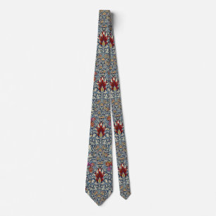 William Morris Vintage Indigo Floral Pattern Tie
