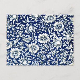 William Morris vintage pattern, Blue Mallow Postcard