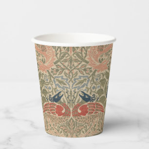 William Morris Vintage Peacock & Dragon Wallpaper Paper Cups
