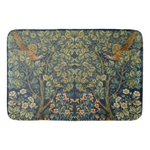 William Morris Vintage Pheasant Squirrel Flower Bath Mat