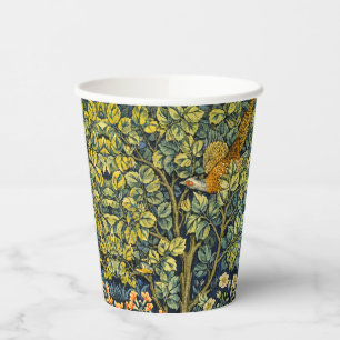 William Morris Vintage Pheasant Squirrel Flower Paper Cups
