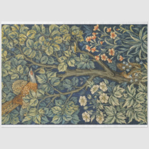 William Morris Vintage Pheasant Squirrel Flower Tissue Paper
