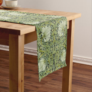 William Morris Vintage Pimpernel Floral Pattern Short Table Runner