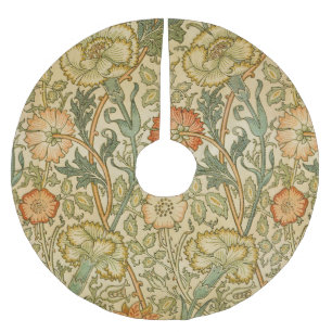 William Morris - Vintage Pink and Rose Brushed Polyester Tree Skirt