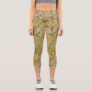 William Morris - Vintage Pink and Rose Capri Leggings