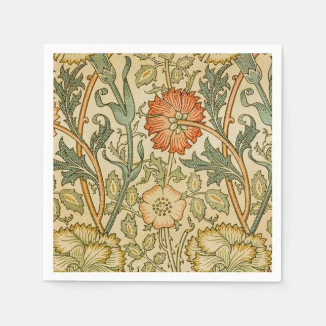 William Morris - Vintage Pink and Rose Napkin (Front)