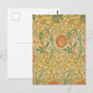 William Morris - Vintage Pink and Rose Postcard