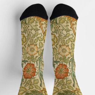 William Morris - Vintage Pink and Rose Socks