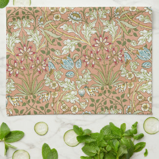 William Morris Vintage Pink Blue White Green Tea Towel