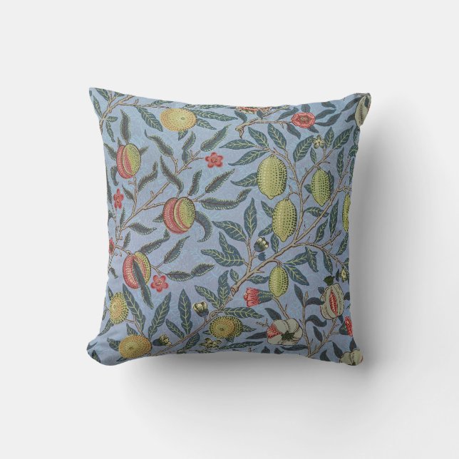 William Morris Vintage Pomegranate Fruit Pattern Cushion (Front)