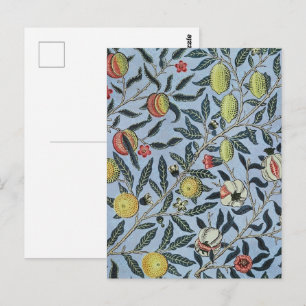 William Morris Vintage Pomegranate Fruit Pattern Postcard