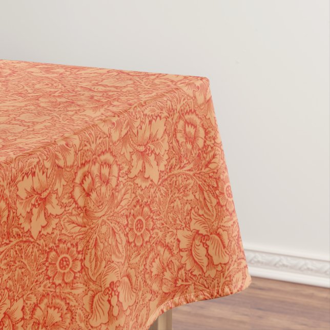 William Morris Vintage Poppy Flowers Foliage  Tablecloth (In Situ)