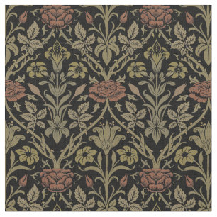William Morris Vintage Rose and Lily Pattern Fabric