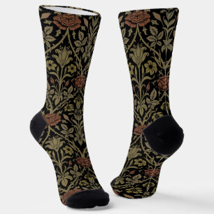 William Morris Vintage Rose and Lily Pattern Socks