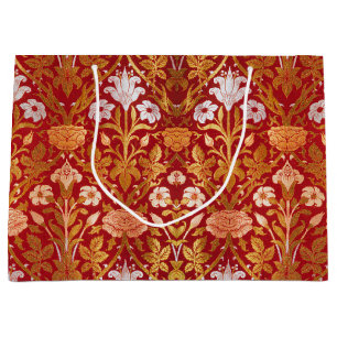 William Morris Vintage Rose & Lily Floral Pattern Large Gift Bag