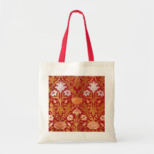 William Morris Vintage Rose & Lily Floral Pattern Tote Bag