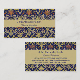 William Morris Vintage Rose & Lily Flower Pattern Business Card