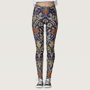 William Morris Vintage Rose & Lily Flower Pattern Leggings