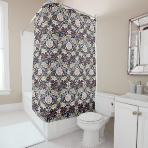 William Morris Vintage Severn Blue Floral Flowers  Shower Curtain