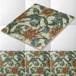 William Morris Vintage Single Stem Pattern Tile<br><div class="desc">This is a digitally enhanced print derived from an antique 1905 block printed Single Stem pattern on sidewall paper with "Morris & Co." label featuring flowers and scrolling foliage with pale foliage arabesque underlay. Morris and Company was founded by William Morris. William Morris was a Victorian era poet, novelist, textile...</div>