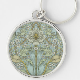 William Morris Vintage Spring thicket Floral Desig Key Ring