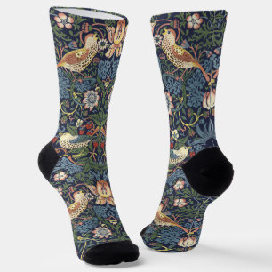 William Morris Vintage Strawberry Thief Pattern Socks
