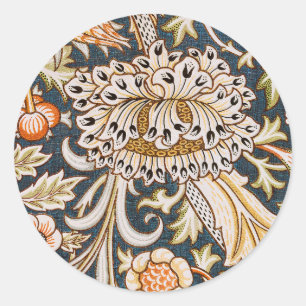 William Morris Vintage Trent Blue Floral Pattern Classic Round Sticker