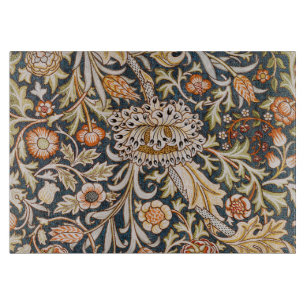 William Morris Vintage Trent Blue Floral Pattern Cutting Board