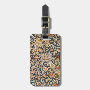 William Morris Vintage Trent Blue Floral Pattern Luggage Tag