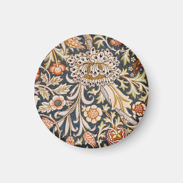 William Morris Vintage Trent Blue Floral Pattern Magnet (Front)
