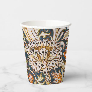 William Morris Vintage Trent Blue Floral Pattern Paper Cups